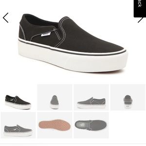 NWT Asher Platform Slip-On Sneaker Black Vans